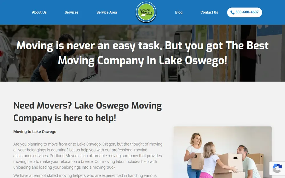 Portland Movers Company homepage