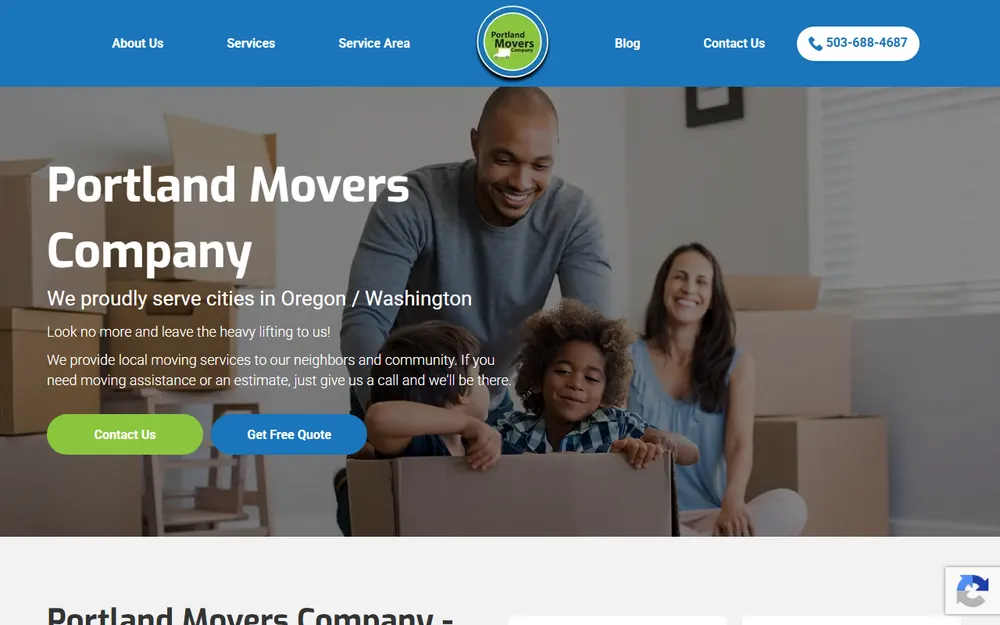 Portland Movers Company homepage