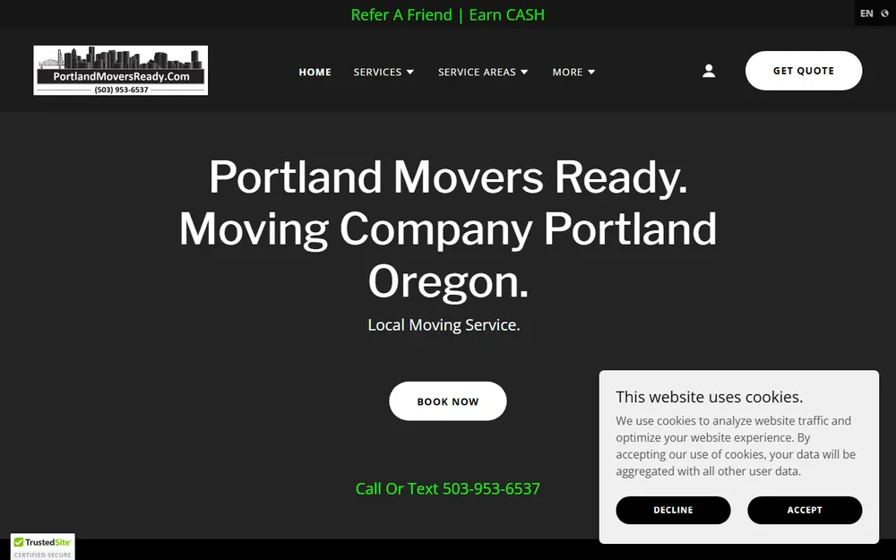 Portland Movers Ready homepage