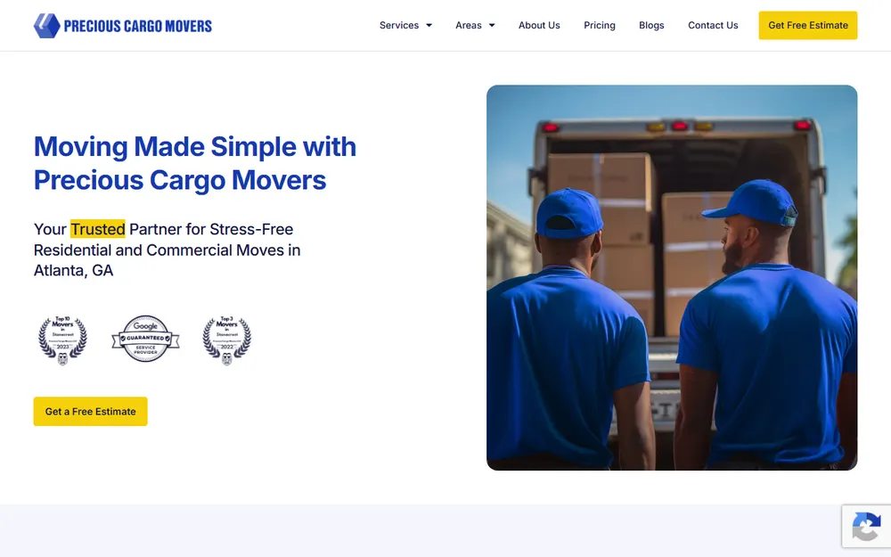 Precious Cargo Movers homepage