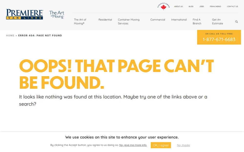 Premiere Van Lines Moving Company Halifax homepage