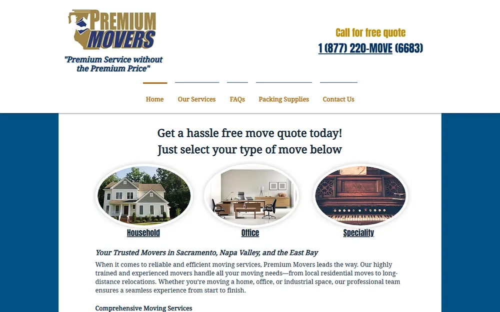 Premium Movers Inc. homepage