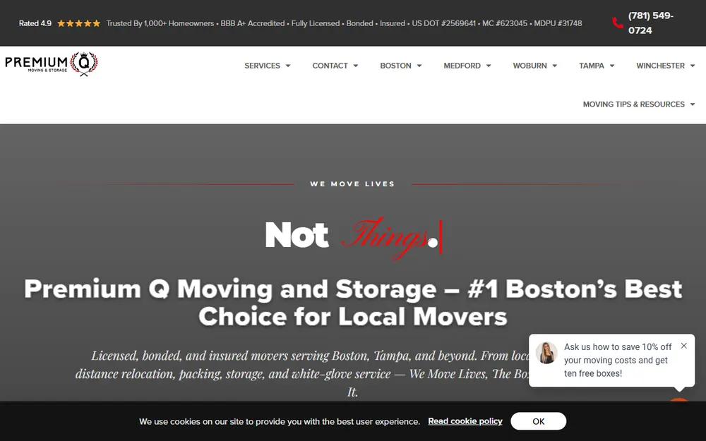 Premium Q Moving and Storage homepage