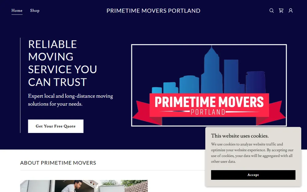 Primetime Movers Portland Movers homepage
