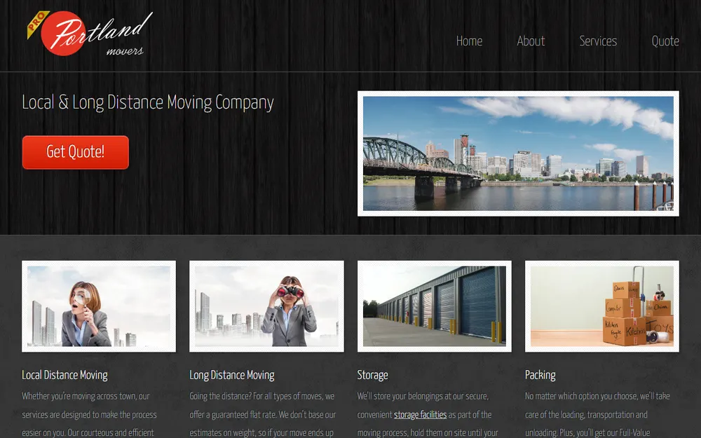 Professional Portland Movers homepage