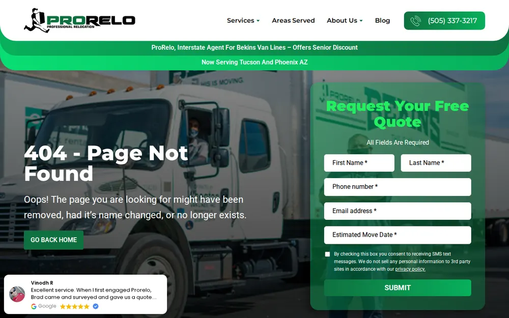 ProRelo Bekins Moving and Storage homepage