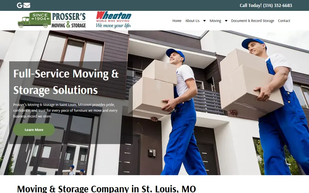 Prosser's Moving and Storage Company homepage