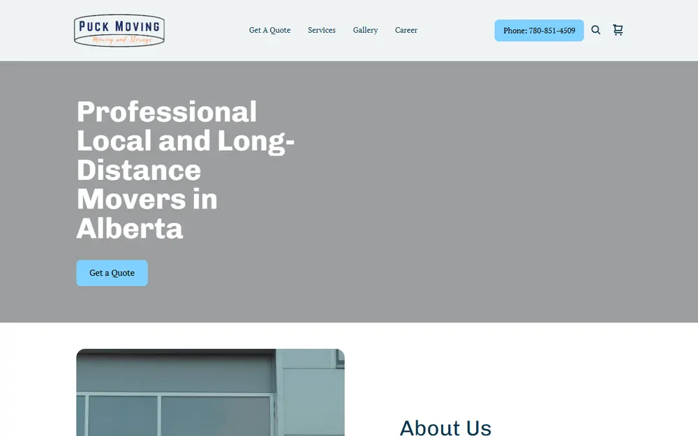 Puck Moving and Storage homepage