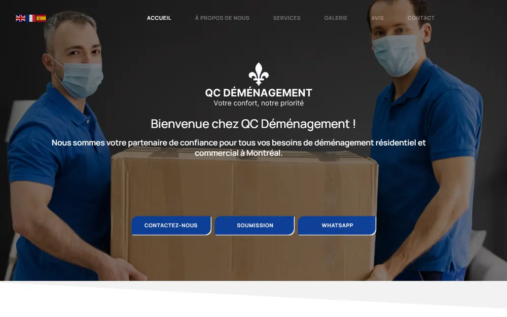 QC Déménagement homepage