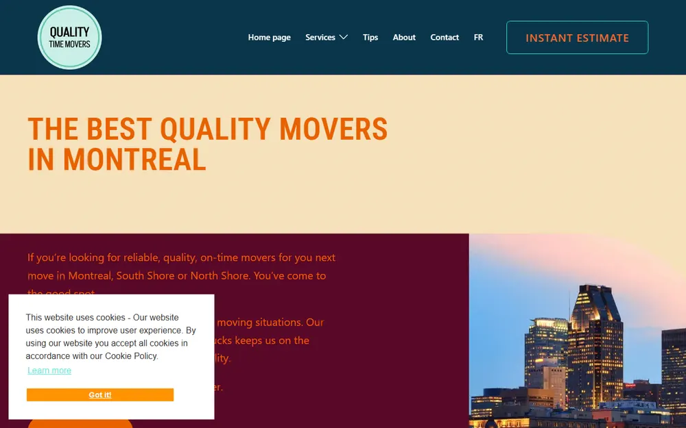 Quality Time Movers homepage