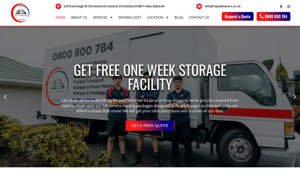 Rapid Movers homepage