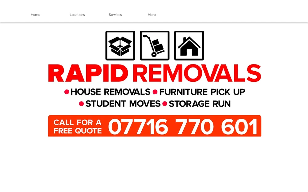 Rapid Removals homepage