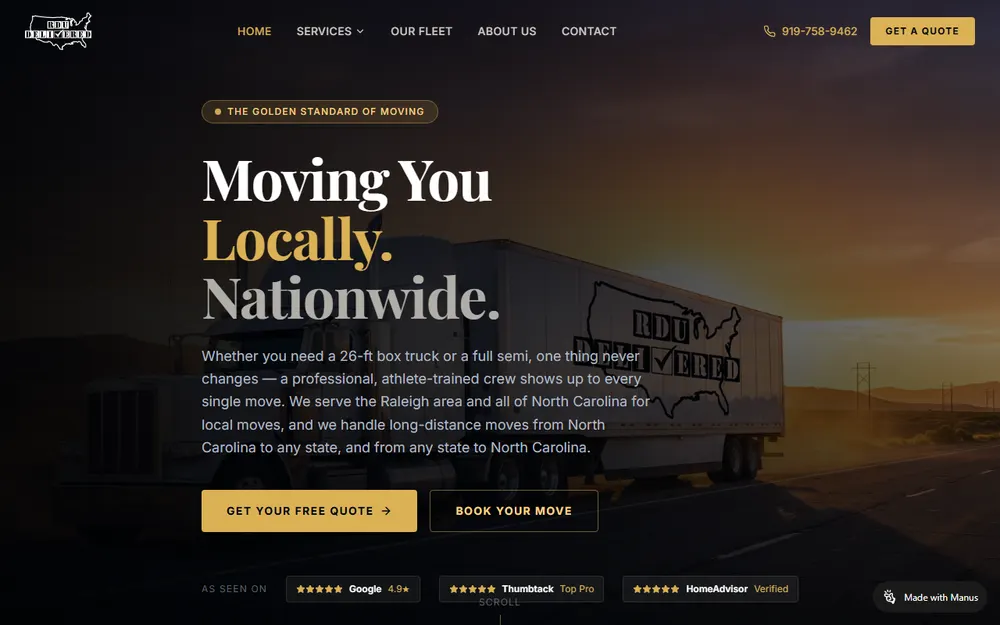 RDU Delivered homepage