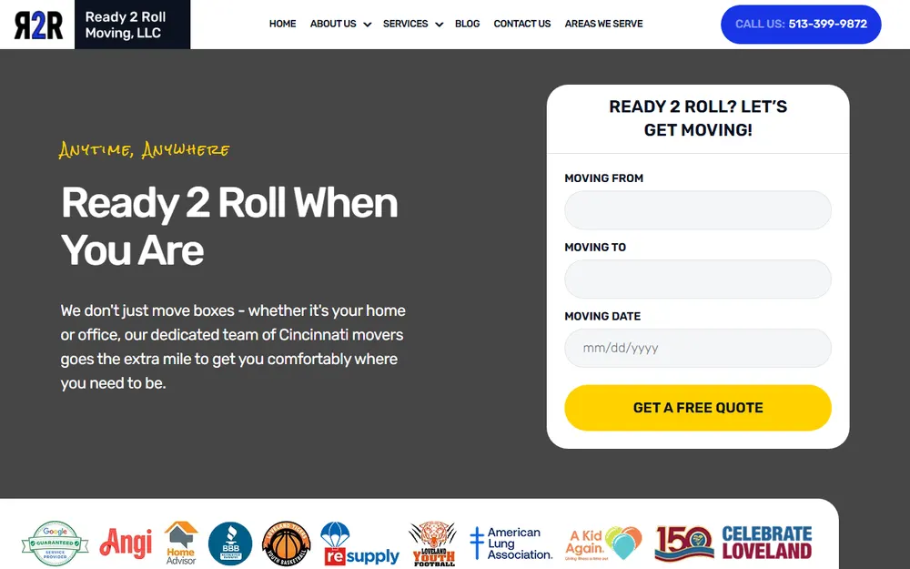 Ready 2 Roll Moving, LLC homepage