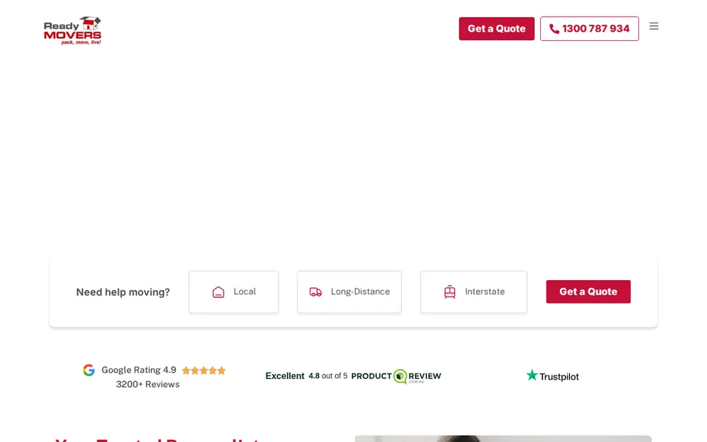 Ready Movers homepage