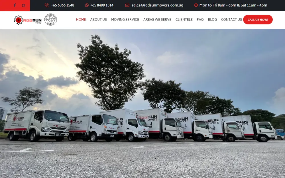 Red Sun Movers Pte Ltd homepage