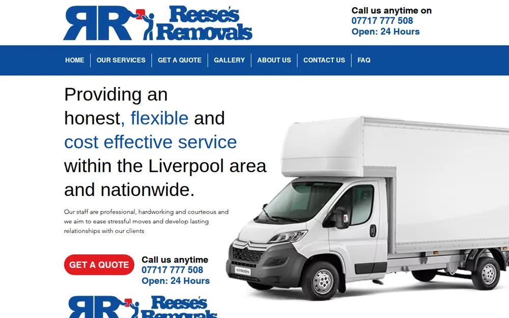 Reese's Removals Liverpool homepage