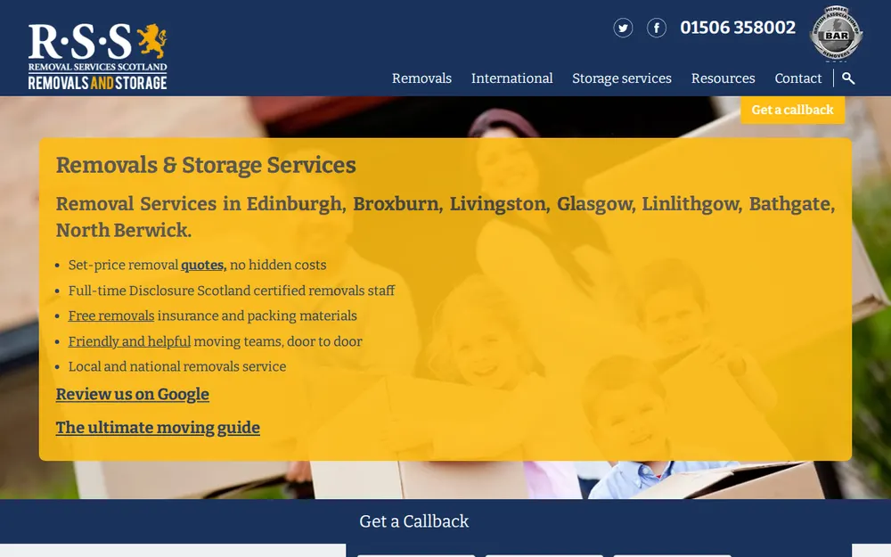 Removal Services Scotland Limited homepage
