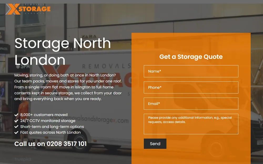 Removals and Storage X homepage