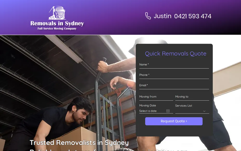 Removals in Sydney homepage