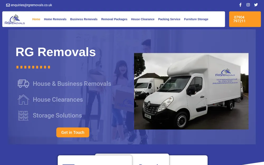 RG Removals homepage