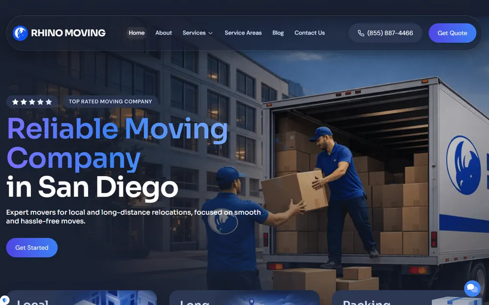 Rhino Moving, LLC homepage