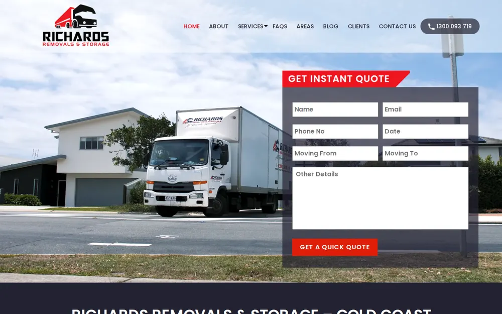 Richards Removals & Storage homepage