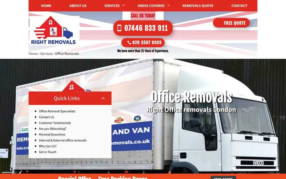 Right Removals homepage