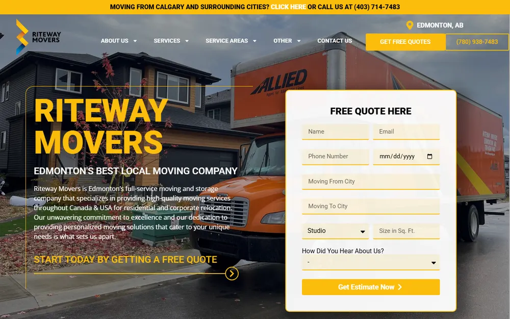 Riteway Moving & Storage homepage