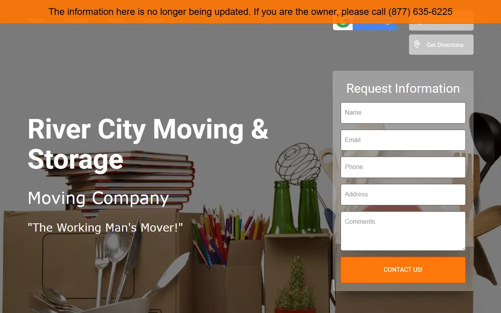 River City Moving & Storage homepage