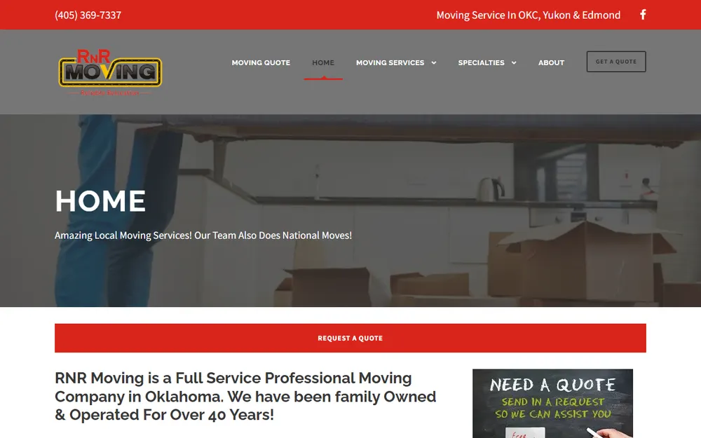 RNR Moving Of Oklahoma homepage