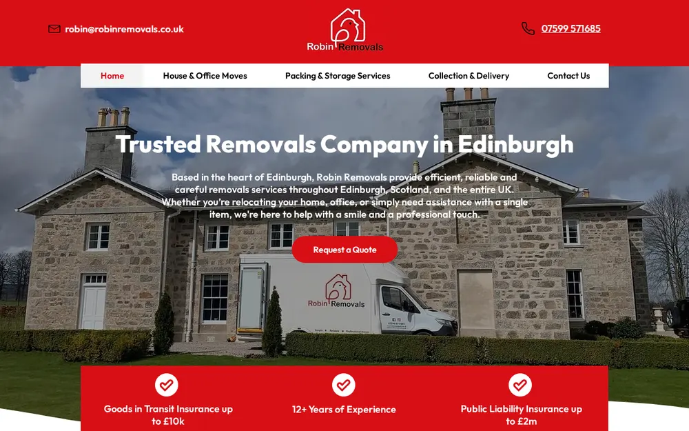 Robin Removals homepage