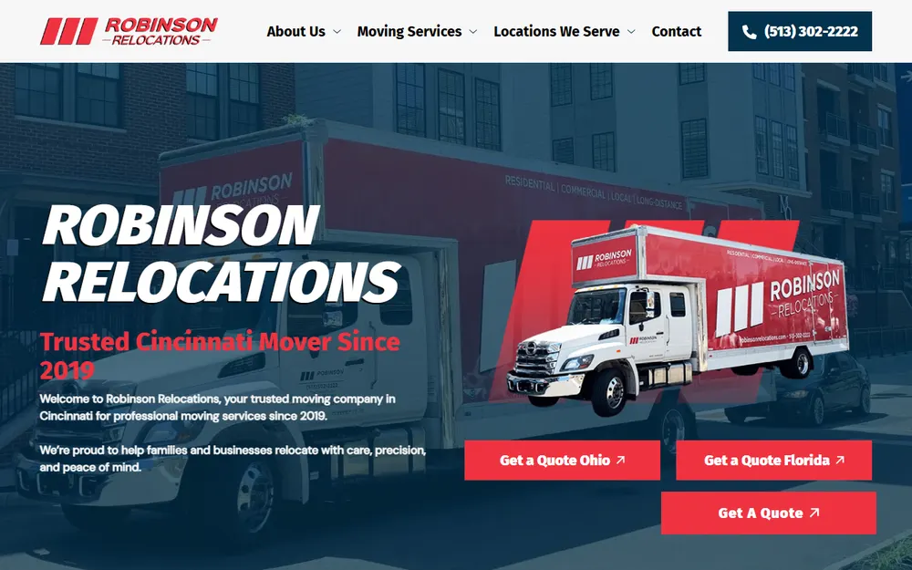 Robinson Relocations homepage