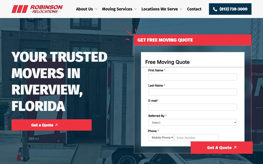 Robinson Relocations homepage