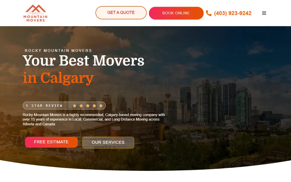 Rocky Mountain Movers homepage