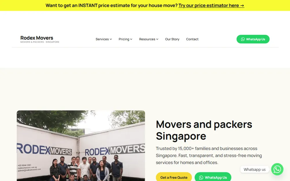 RODEX MOVERS & STORAGE PTE LTD homepage
