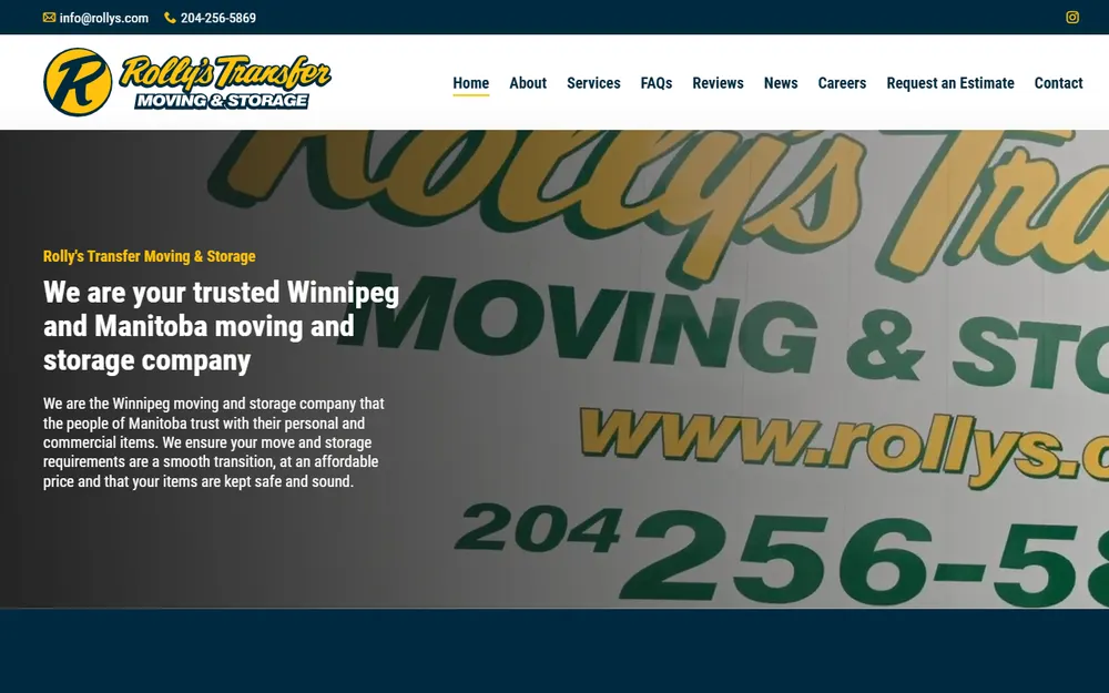 Rolly's Transfer homepage