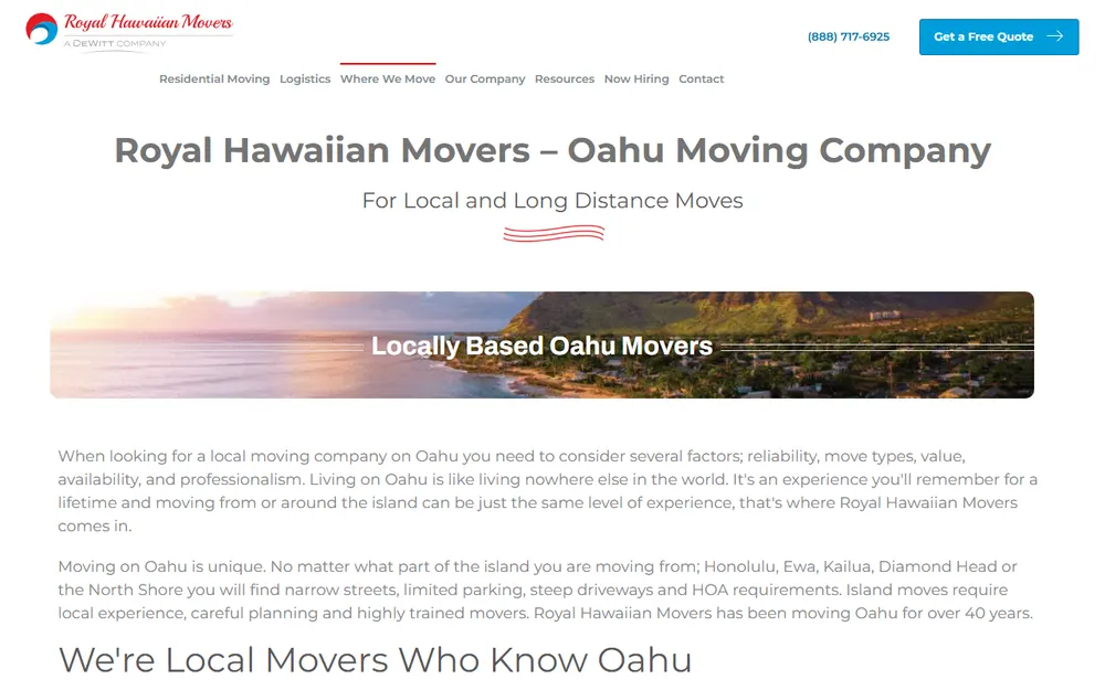 Royal Hawaiian Movers homepage