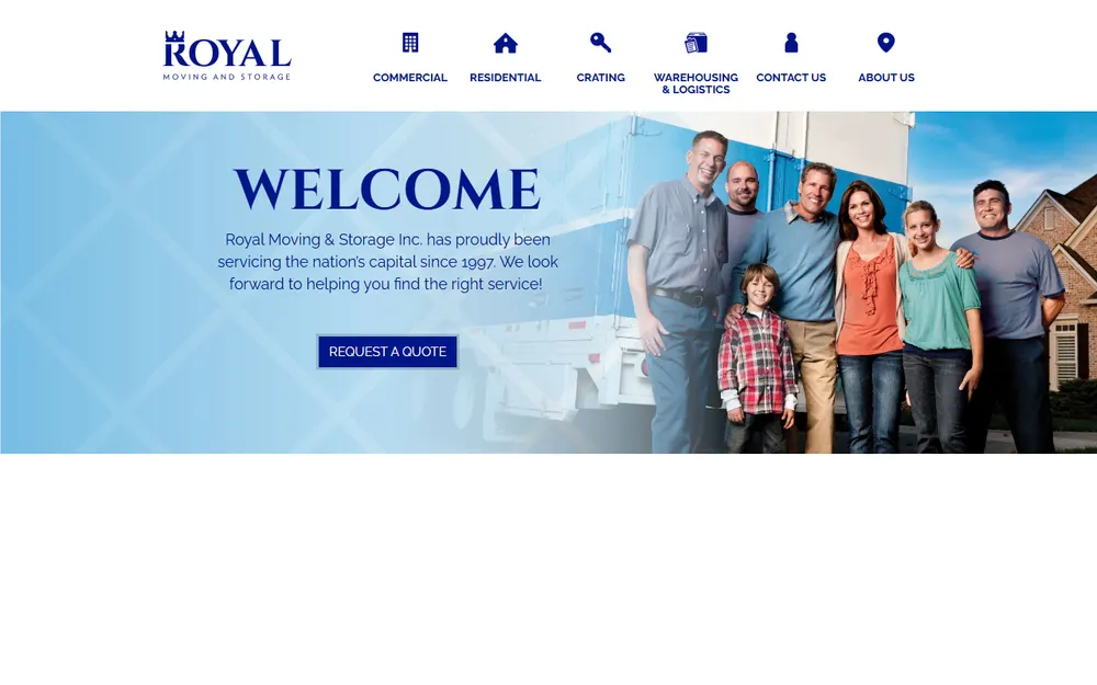 Royal Moving homepage