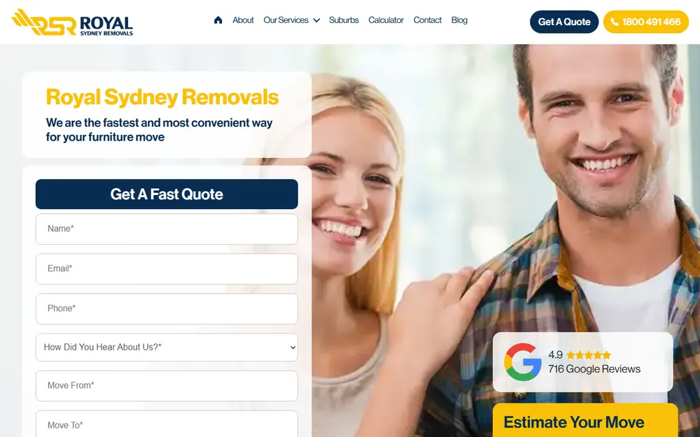 Royal Sydney Removals homepage