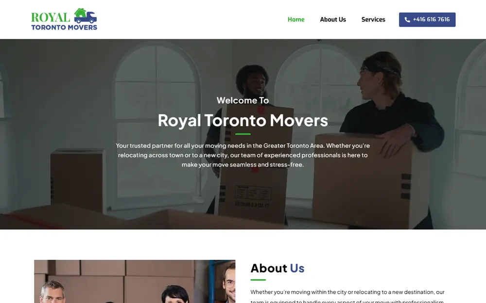 Royal Toronto Movers homepage