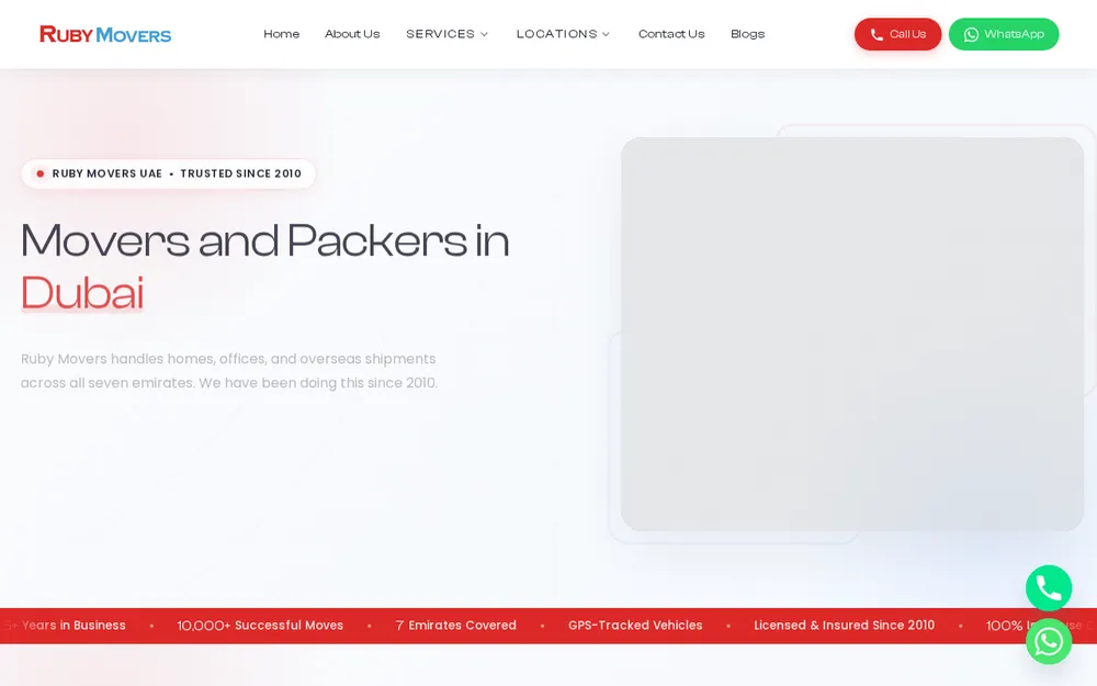 Ruby Moving and Storage LLC homepage