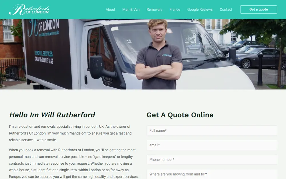 Rutherfords Of London homepage