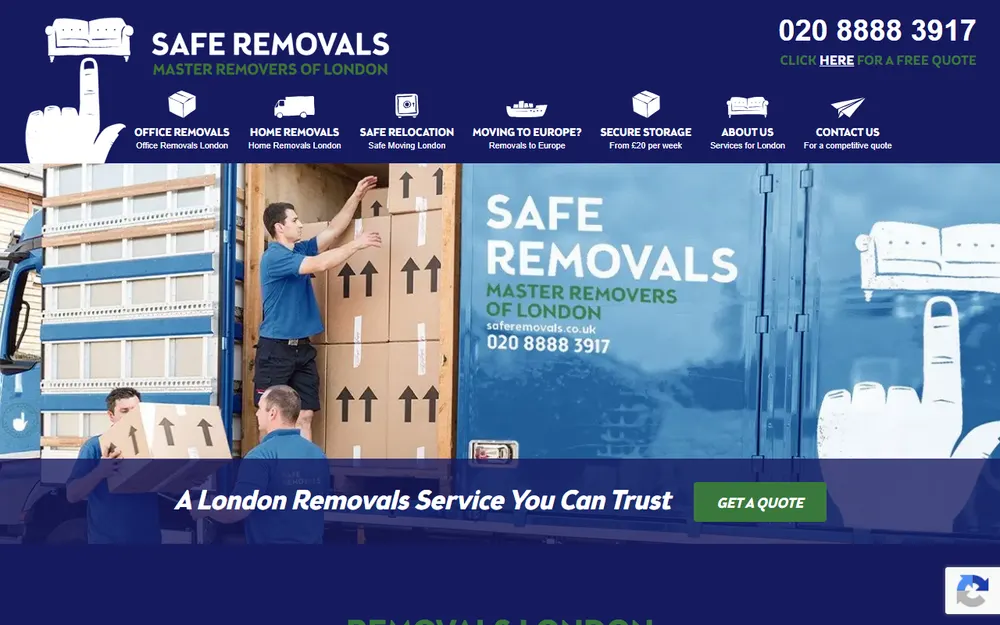 Safe Removals homepage