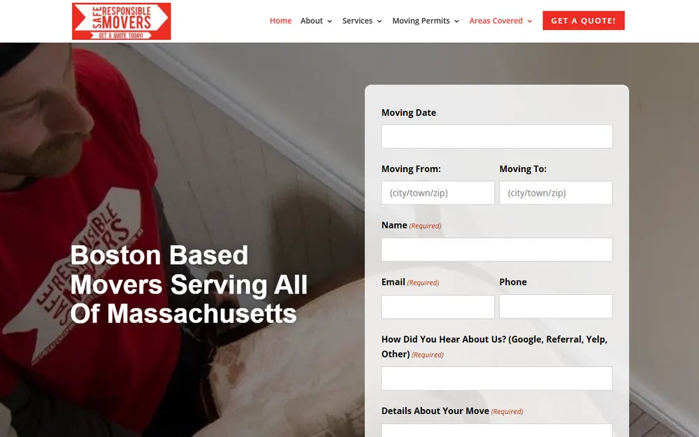 Safe Responsible Movers homepage