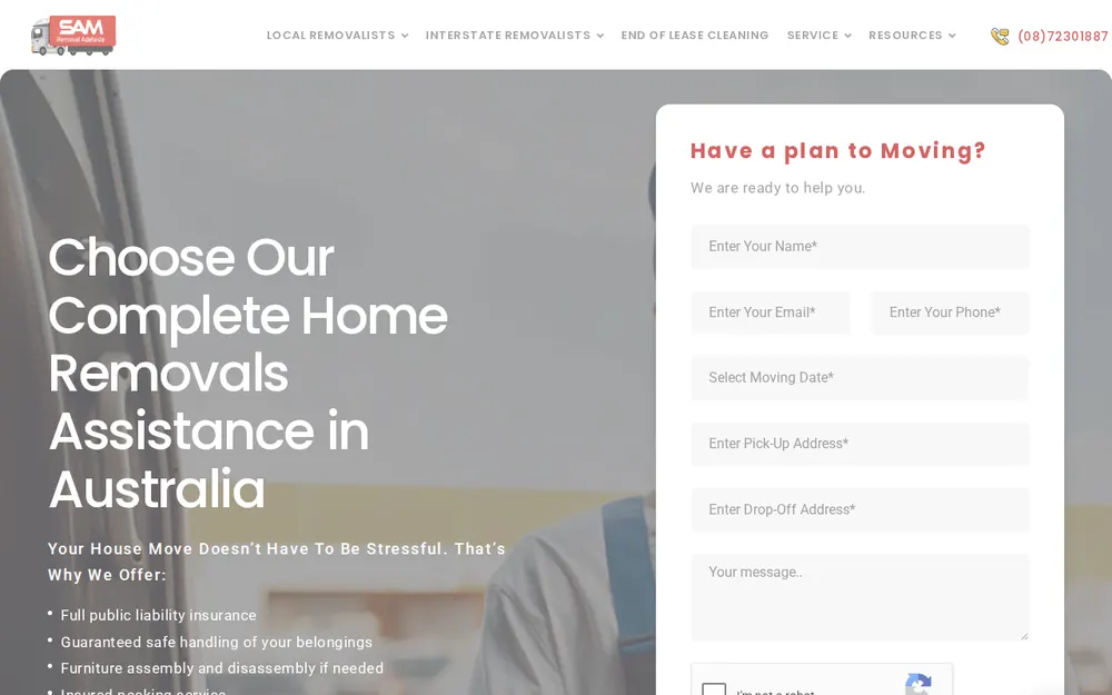 Sam Removal Adelaide homepage