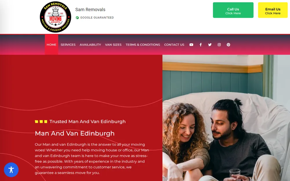 Sam Removals - Edinburgh Man And Van Office homepage
