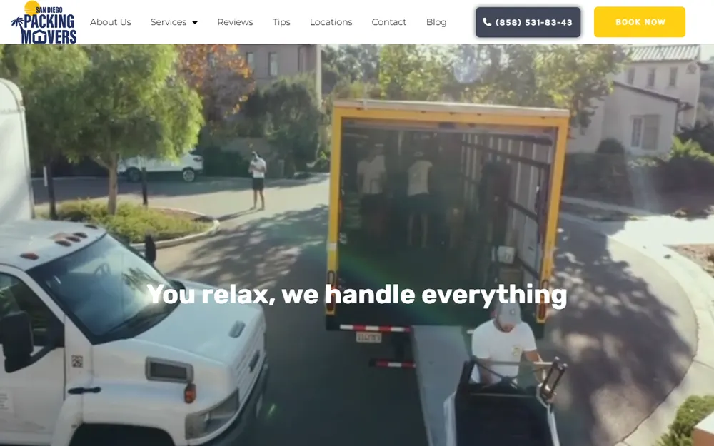 San Diego Moving and Packing Services homepage
