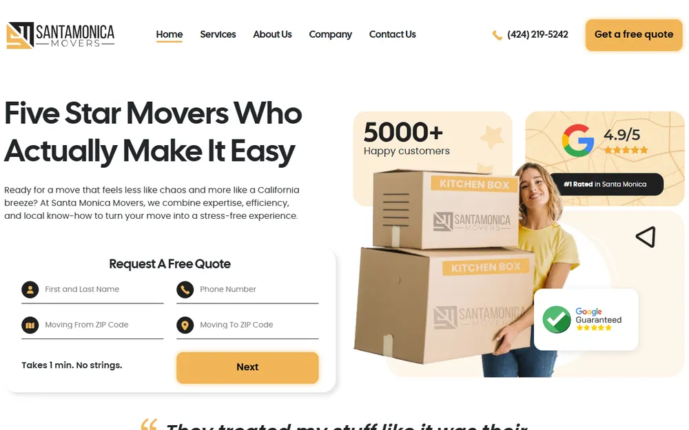 Santa Monica Movers homepage