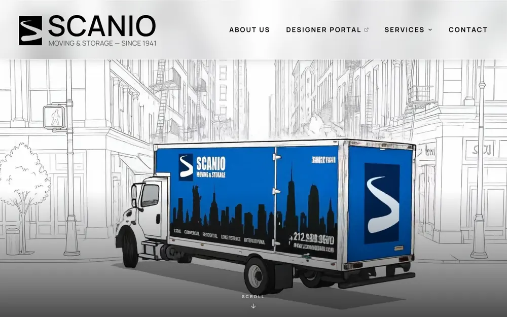 Scanio Moving and Storage homepage
